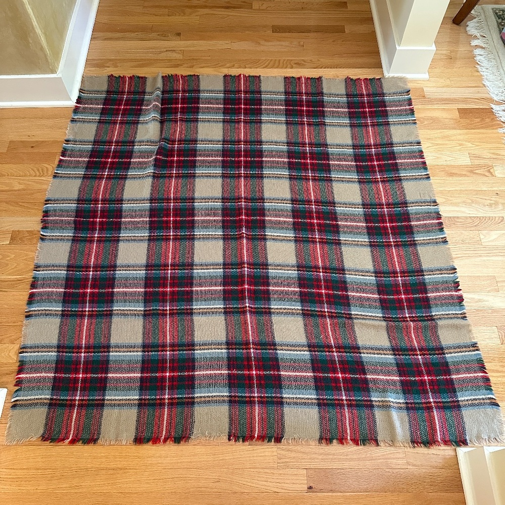 ModCloth Blanket Scarf Oversized Square Plaid Tartan Scarf